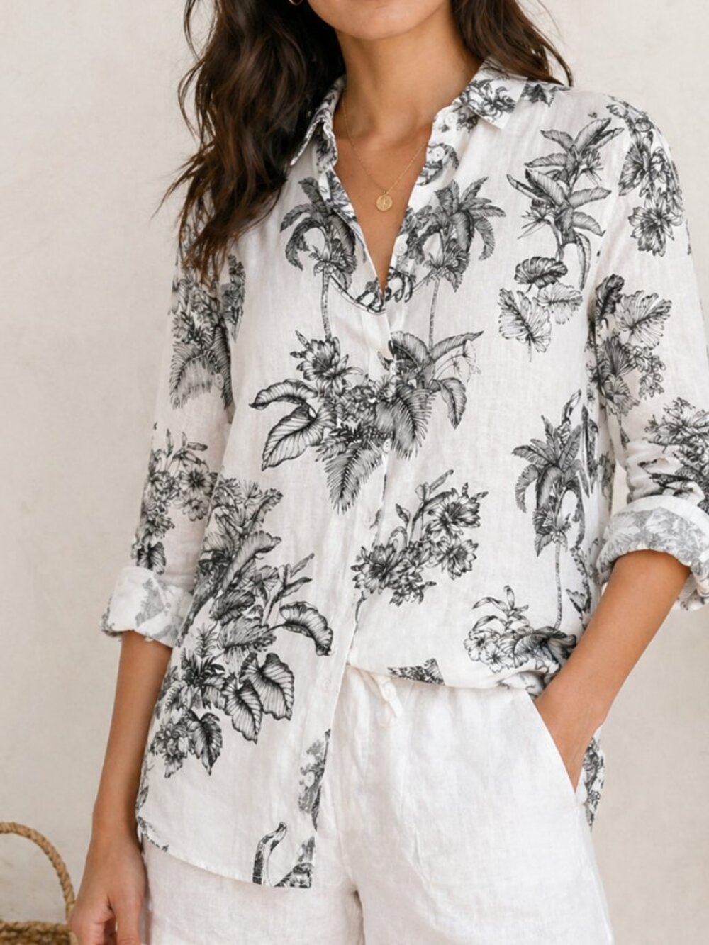 Tommy Bahama Toile of the Wild Linen Button Up Shirt
